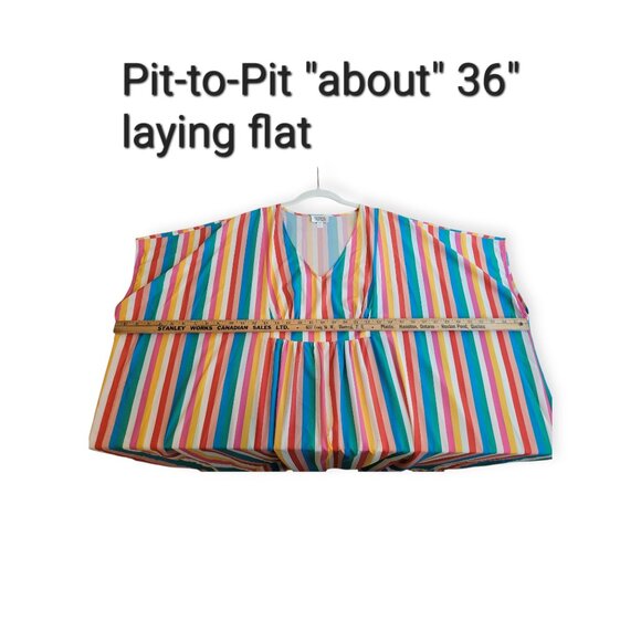 Unique Vintage Rainbow Striped Burton Caftan Dress size o/s - Picture 12 of 16